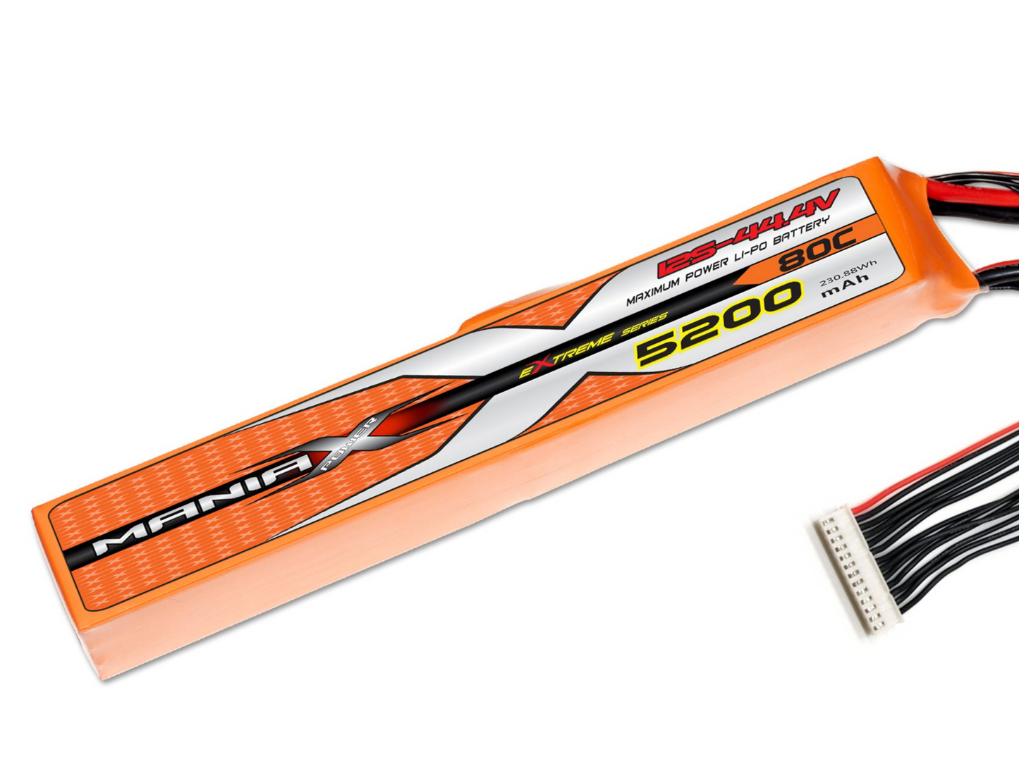 ManiaX 12s 5200 mAh 80C 44.4V Stick Pack (True 12S)