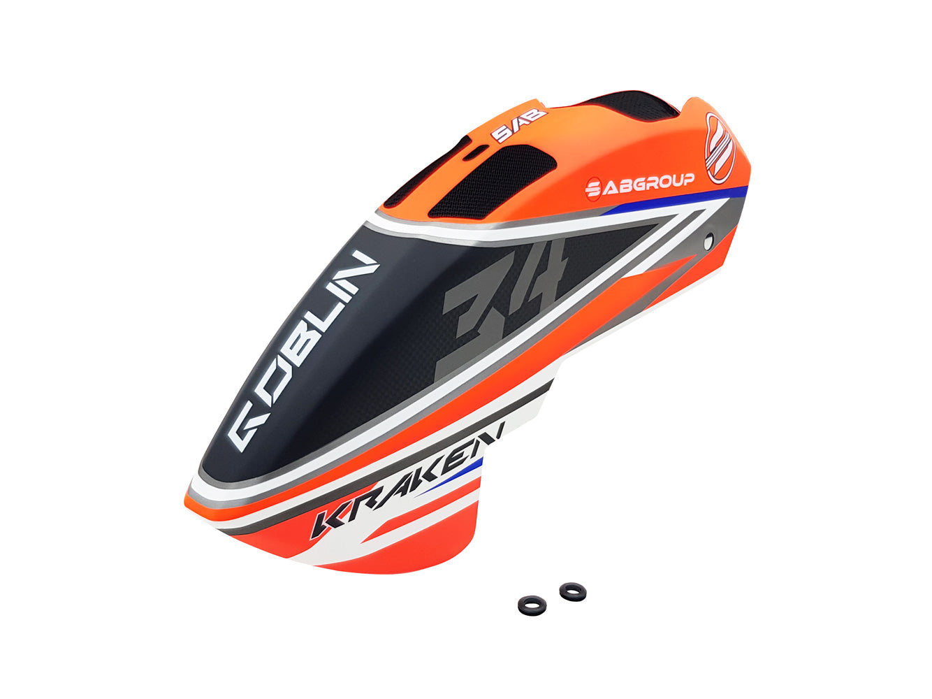 Carbon Fiber Canopy Orange/Blue - Kraken 580 Nitro