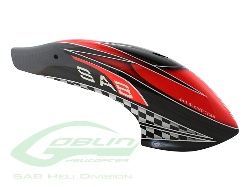 Canomod Airbrush Canopy Red/Carbon - Goblin 700 Competition