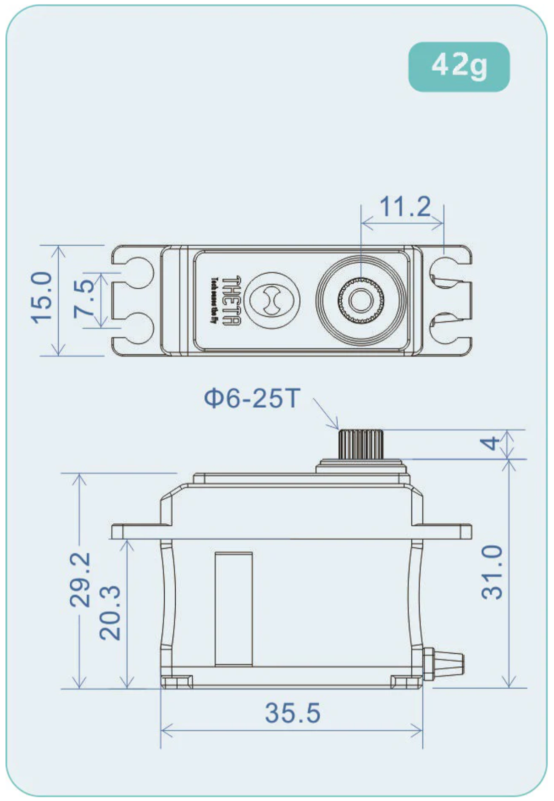 THETA THM988  & THM982 Mini Tail Servo Set